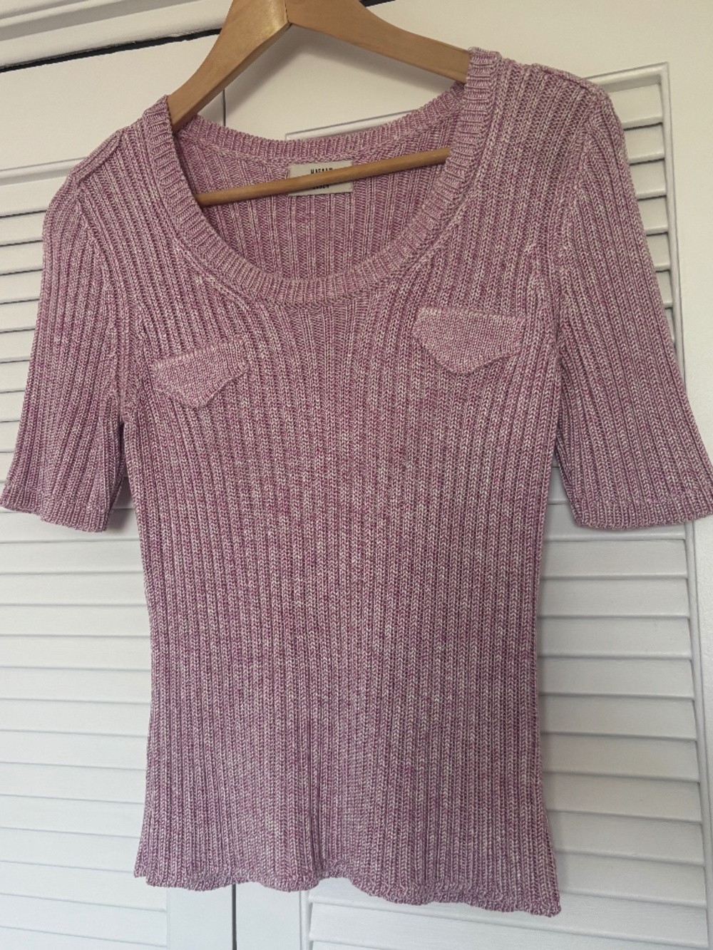 Maryam Nassir Zadeh Knit Blouse Marled Pink/Purple Vintage Small